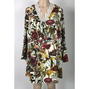 Umgee wild flower spring tunic dress L